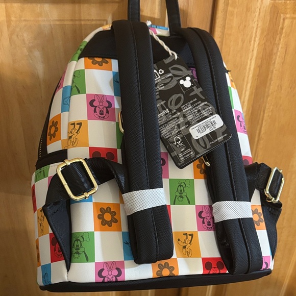 Loungefly Disney Mickey and Friends Floral Checkered  Backpack - Picture 3 of 5
